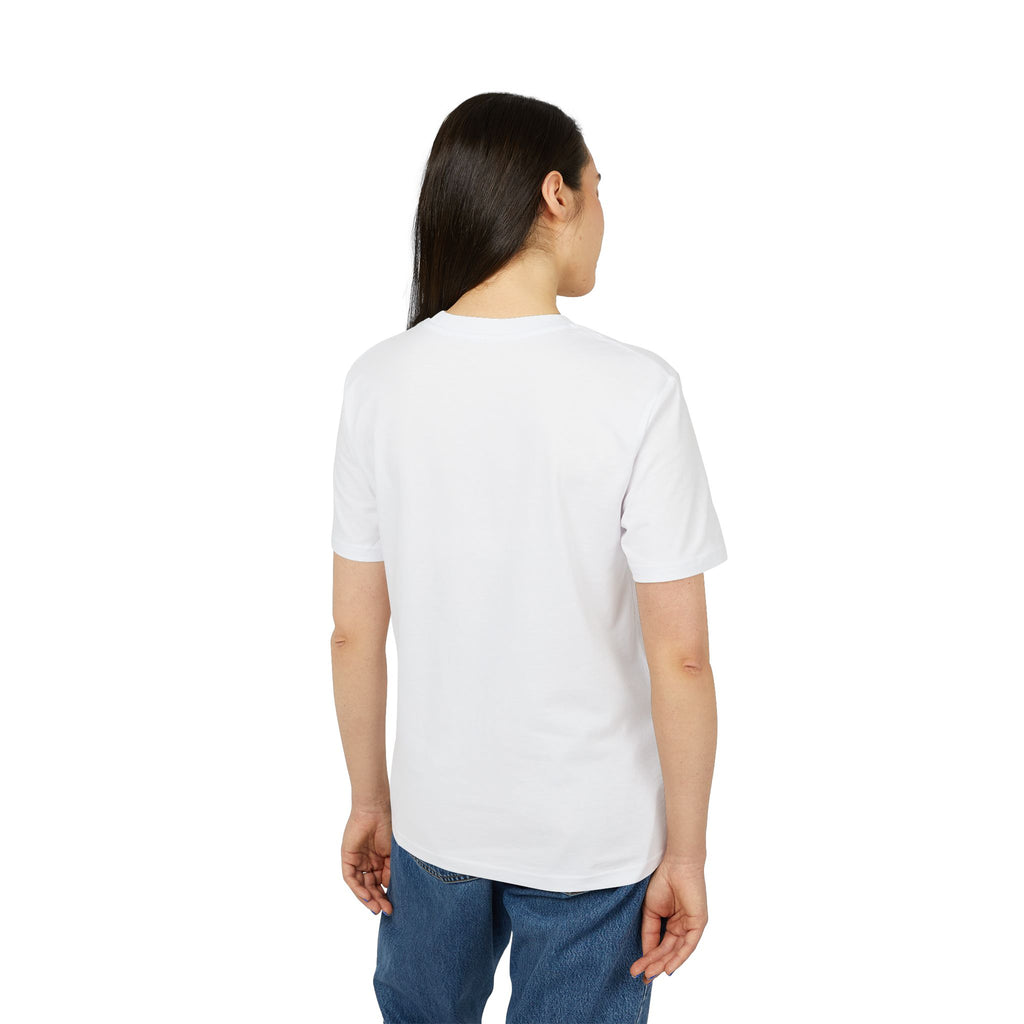 Woman wearing English and Proud Tshirt