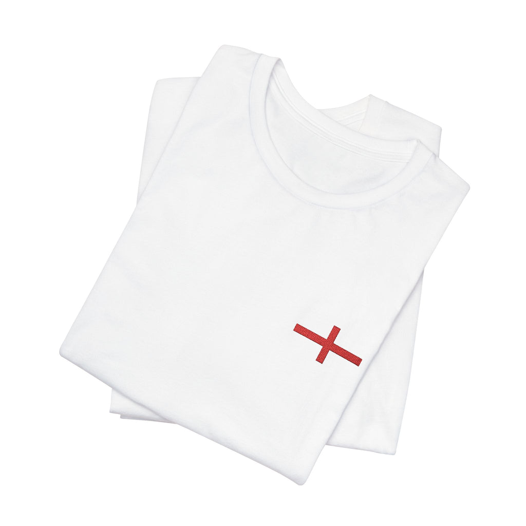 White Unisex Tshirt with Red St Georges Cross - English Flag Top 